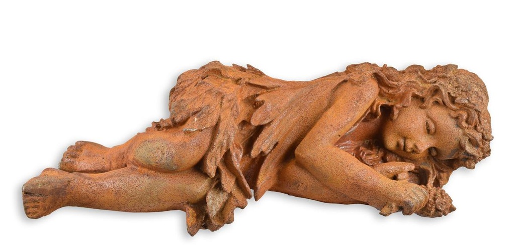 [LA-87818] Figur Gusseisen Rostoptik Schlafendes Mädchen