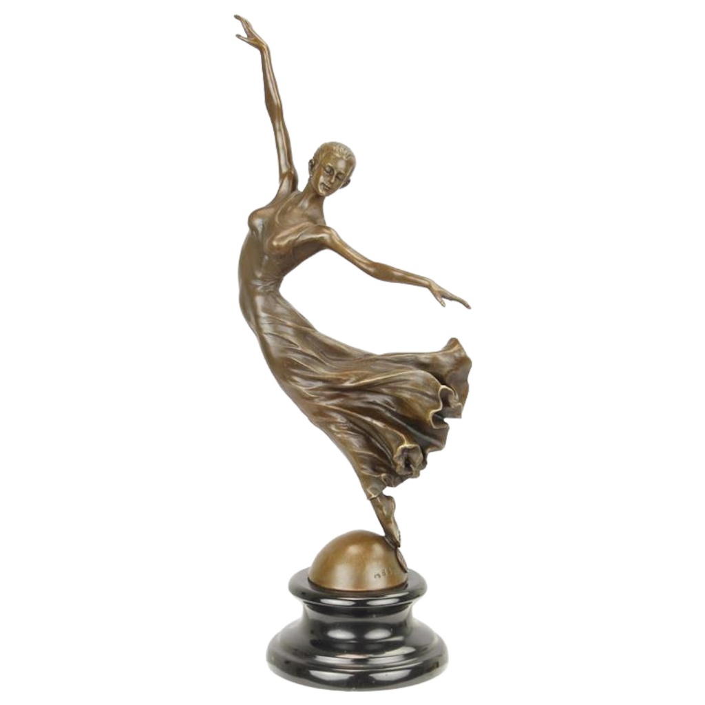 [LA-88445] Bronzeskulptur Bronzefigur Schwebende Tänzerin