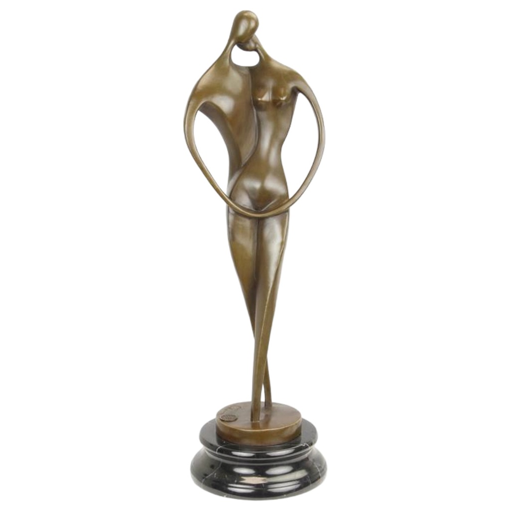 [LA-88450] Bronzeskulptur Bronzefigur Modernistisch K&uuml;ssendes Paar
