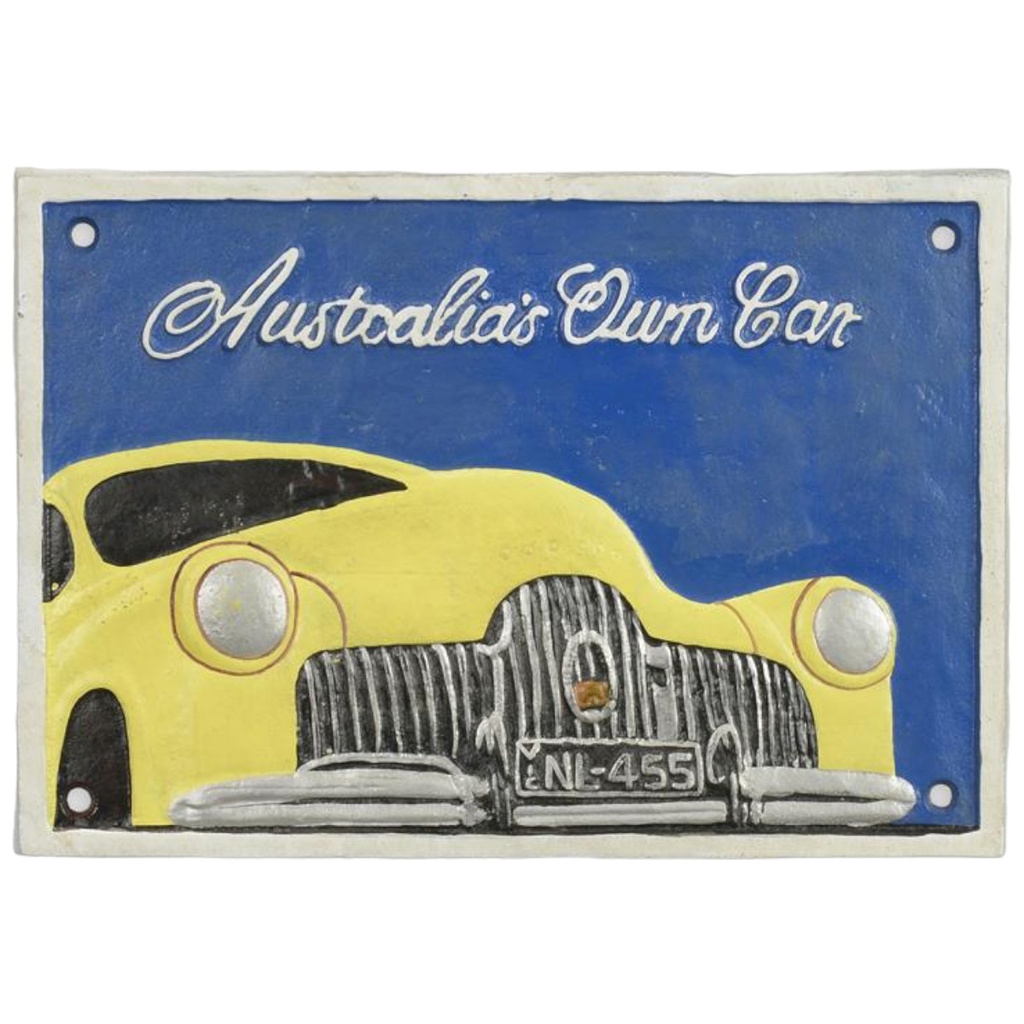 [LA-97223] Wandschild Wandplakette Gusseisen Australia's Own Car