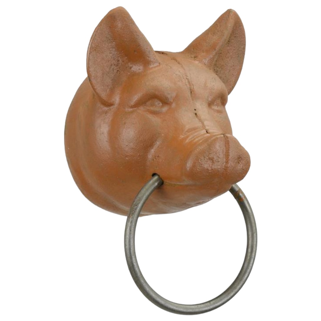[LA-97275] Handtuchhalter Gusseisen Schweinskopf