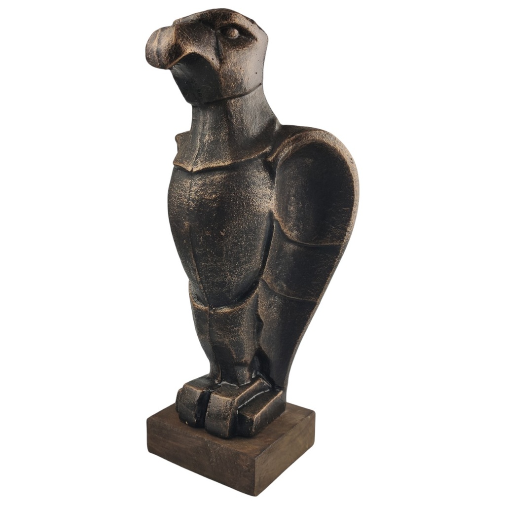 [LA-97279] Skulptur Gusseisen Adler auf Holzsockel