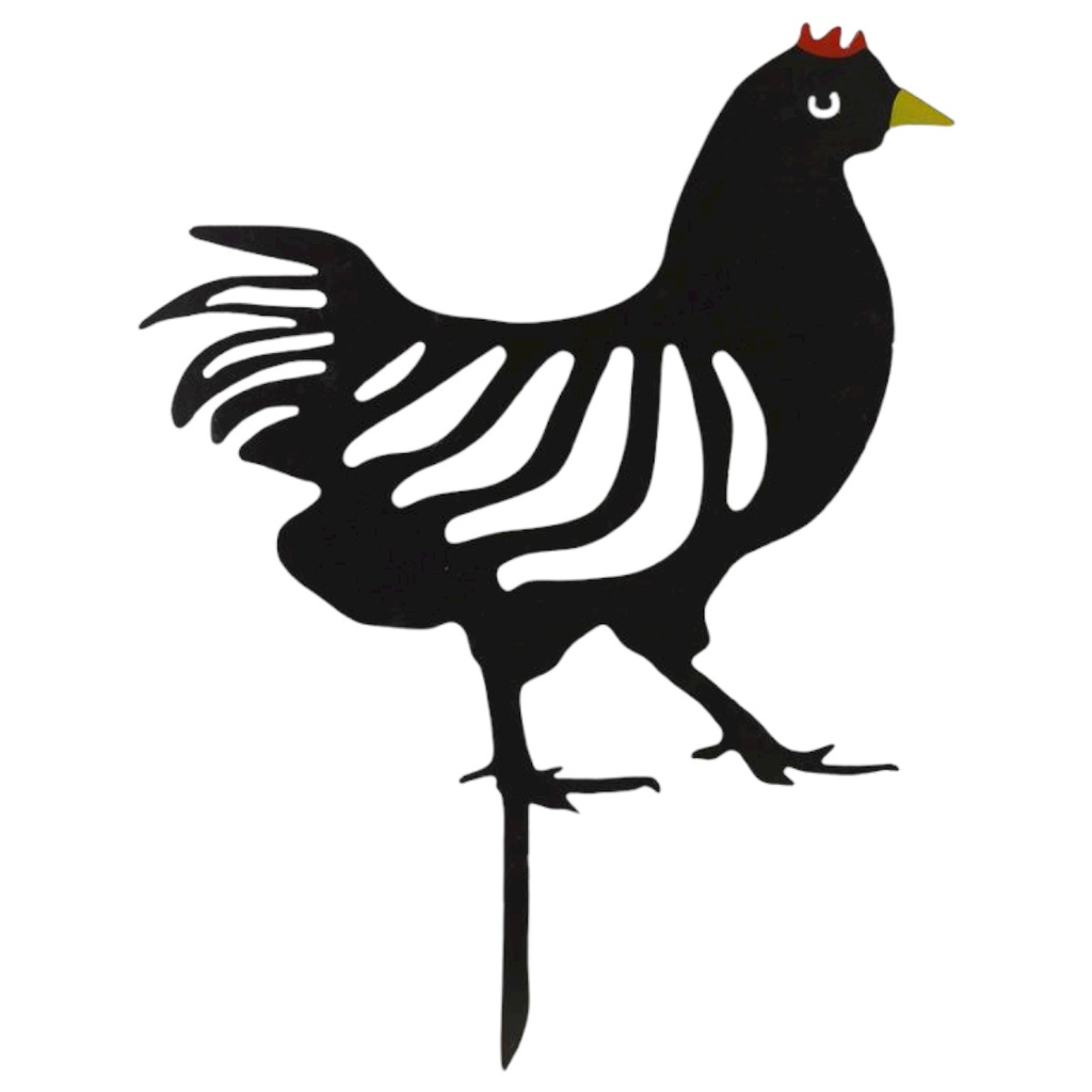 [LA-97285] Gartenstecker Gusseisen Henne Silhouette