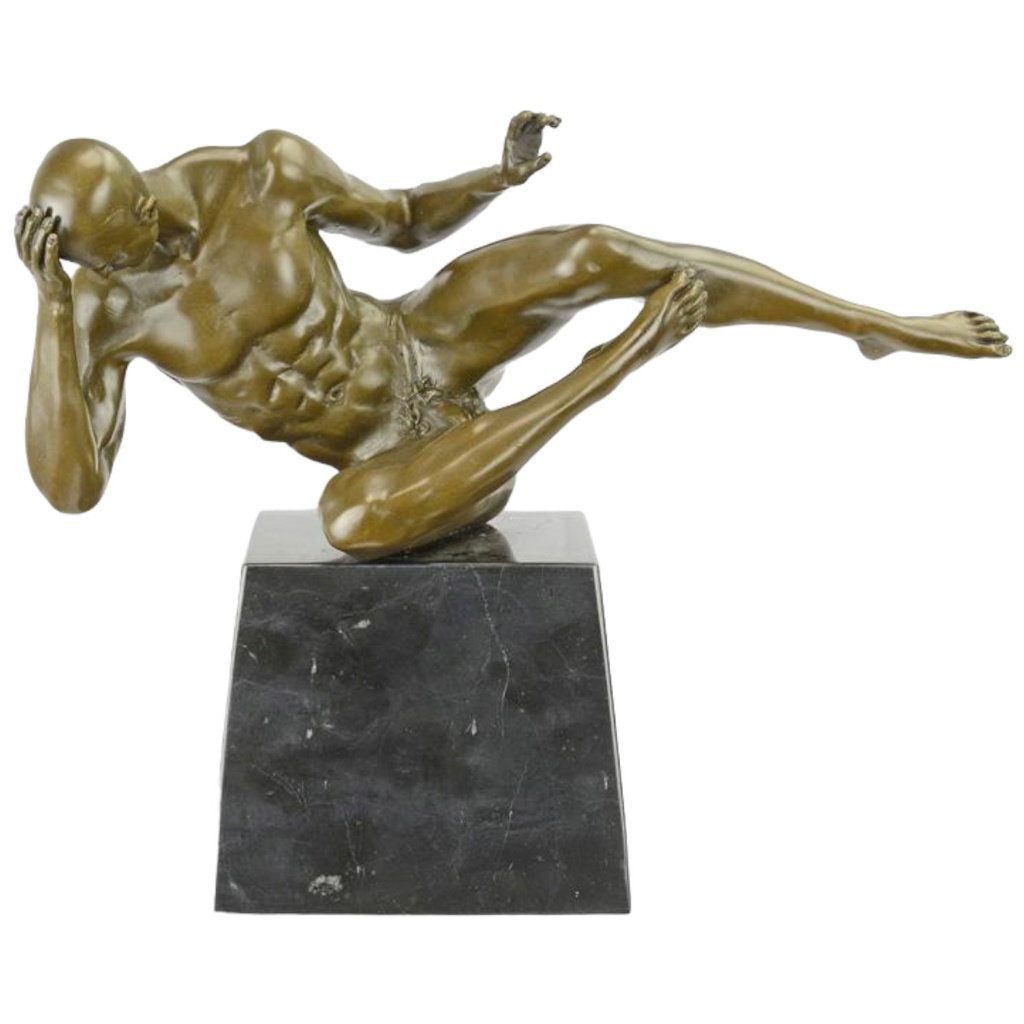 [LA-98462] Bronzeskulptur Bronzefigur Erotik männlicher Akt