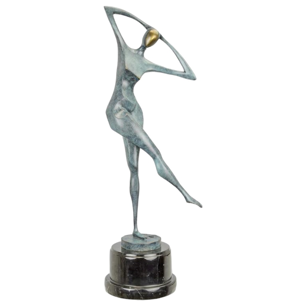 [LA-98465] Bronzeskulptur Bronzefigur Modernistisch Tänzerin