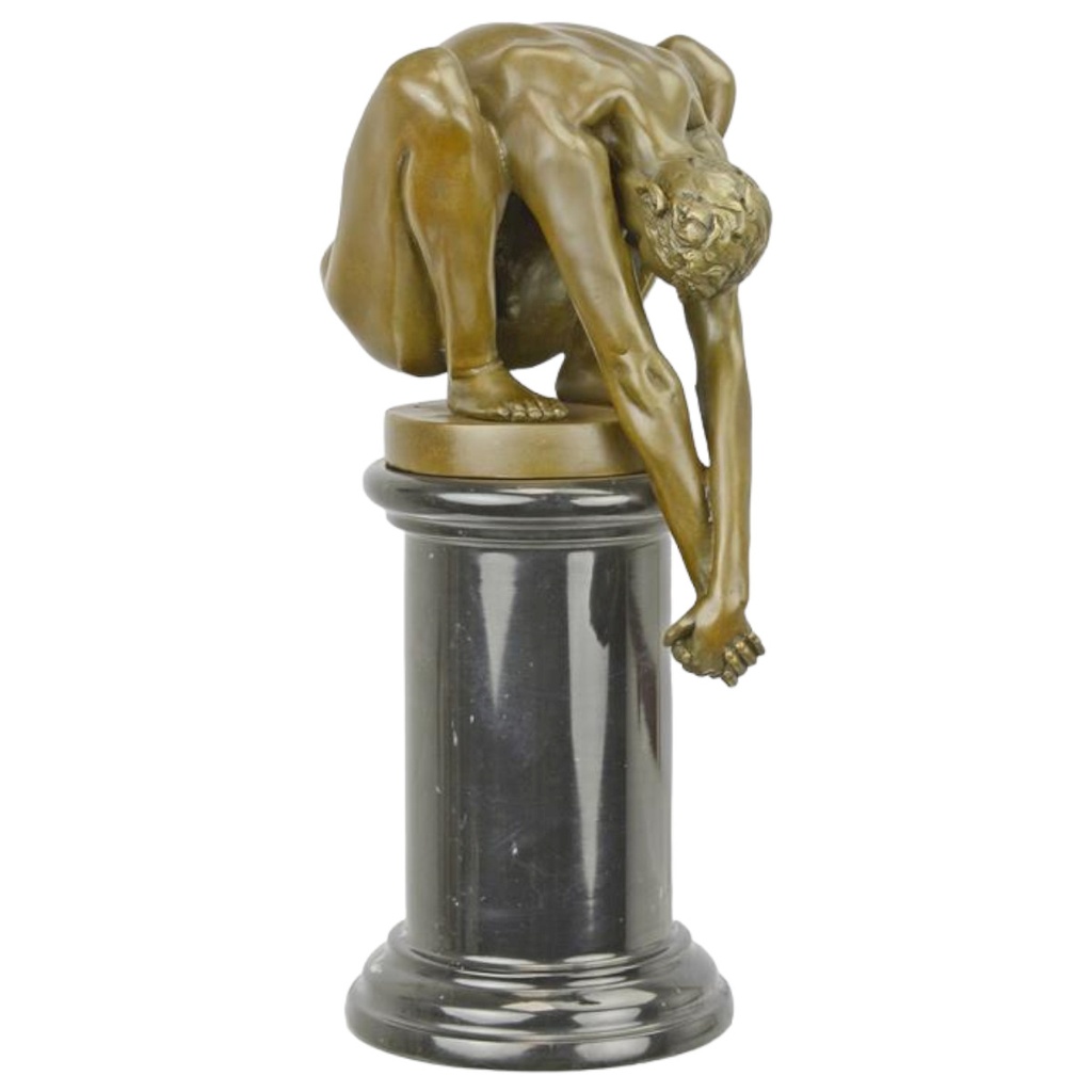 [LA-98467] Bronzeskulptur Bronzefigur Erotik männlicher Akt
