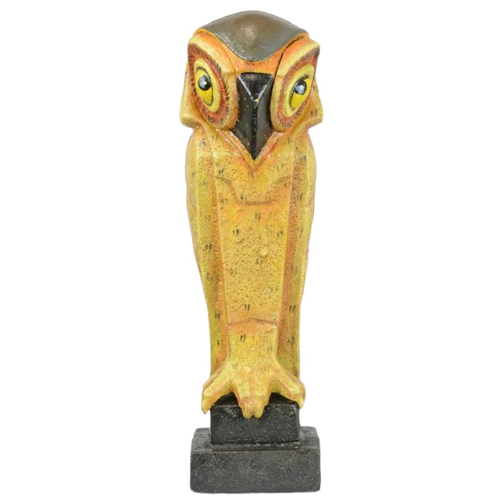 [LA-98497] Figur Gusseisen Art Déco Eule