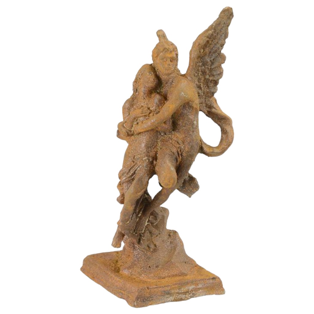 [LA-98502] Figur Gusseisen Rostoptik Amor und Psyche