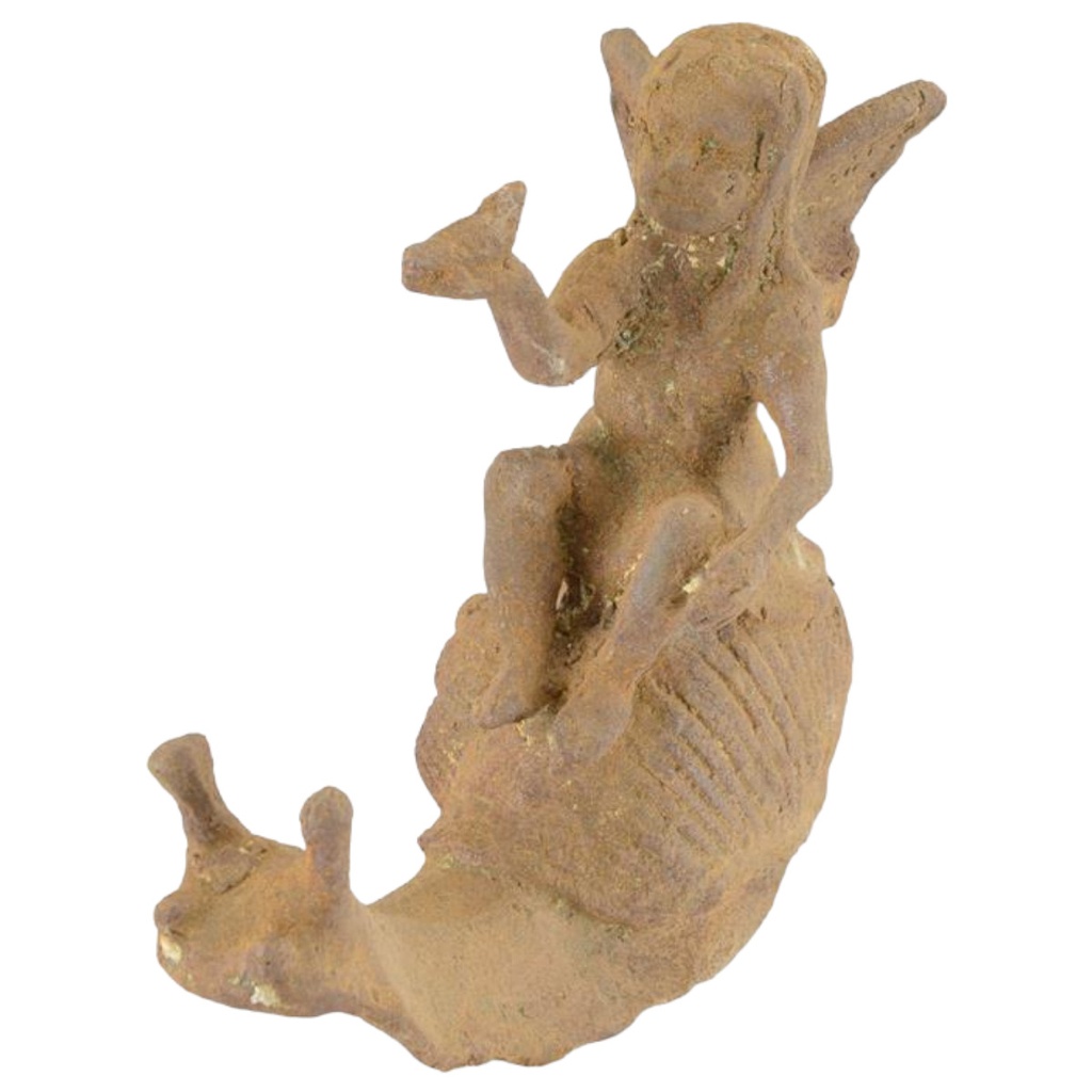 [LA-98511] Figur Gusseisen Fee auf Schnecke