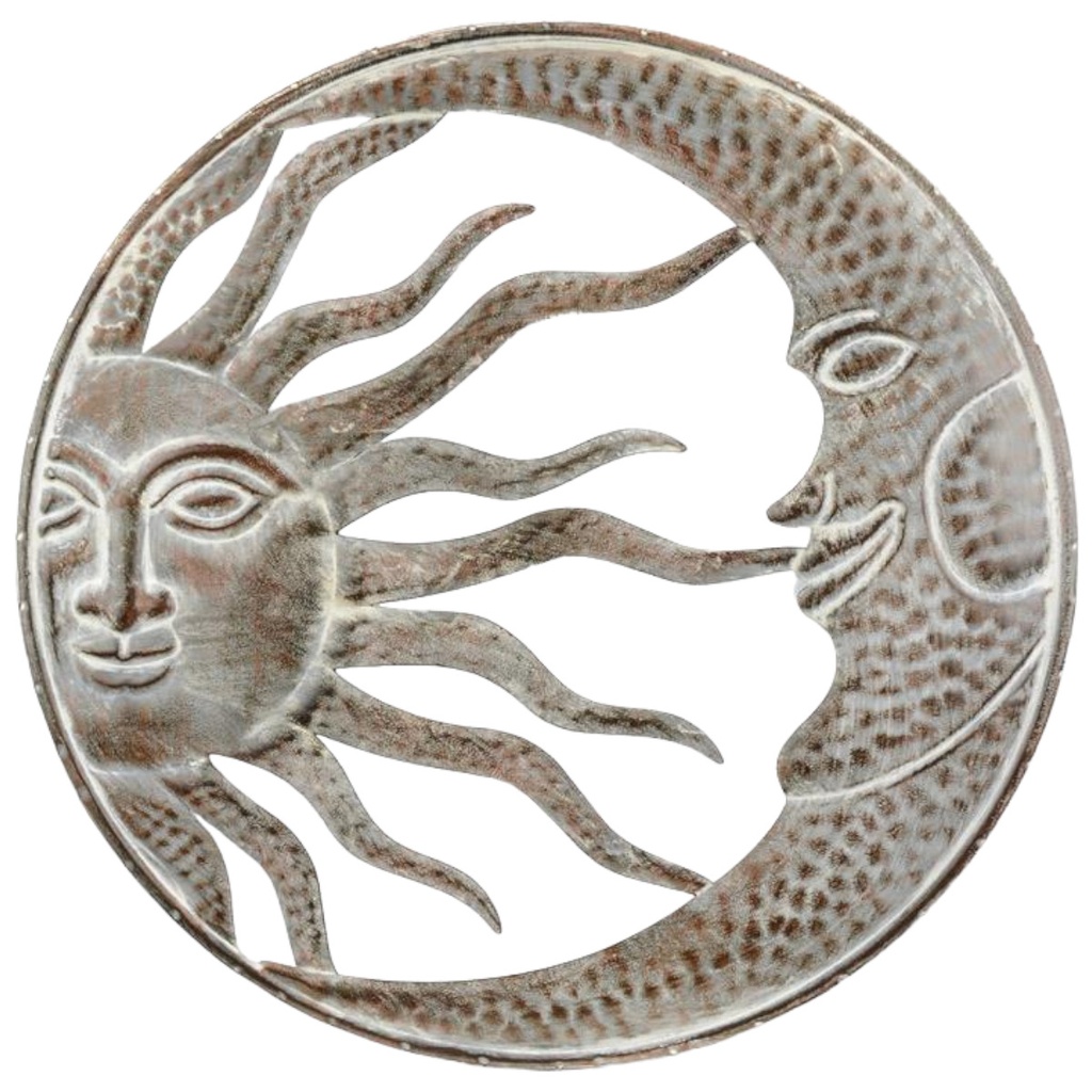 [LA-98639] Wanddeko Eisen Sonne und Mond