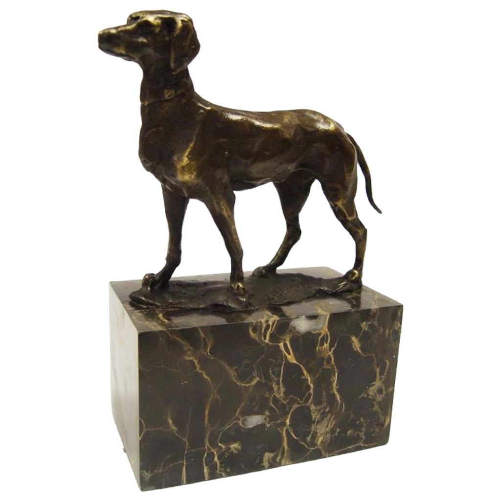 [LA-98642] Bronzeskulptur Bronzefigur Windhund