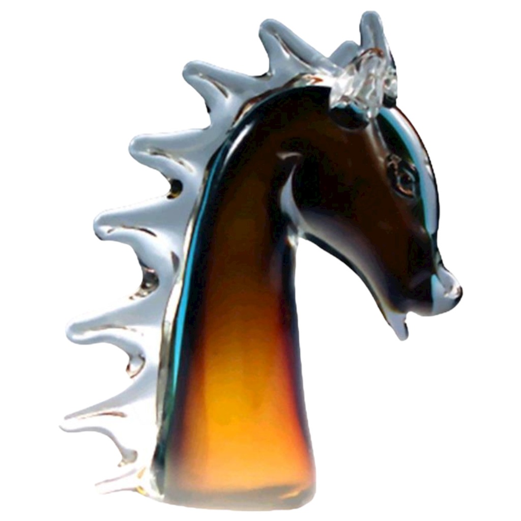 [LA-98762] Figur Glas Murano-Stil Pferdekopf