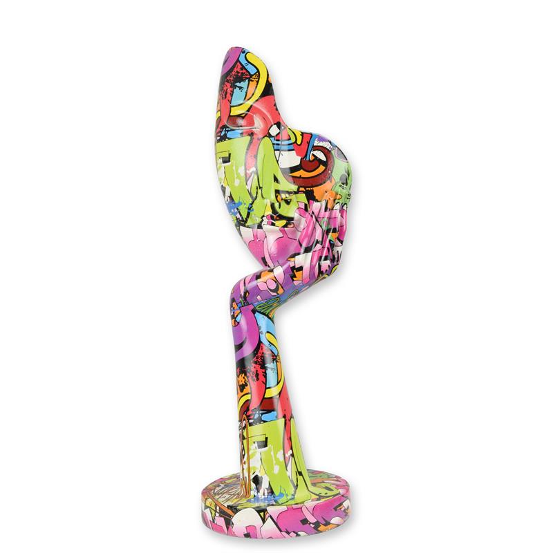 [LA-99304] Figur Harz Gesicht auf Hand Graffiti Art
