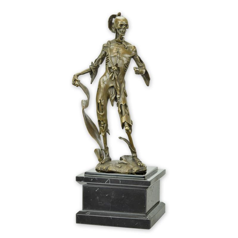[LA-99385] Bronzeskulptur Bronzefigur Memento Mori
