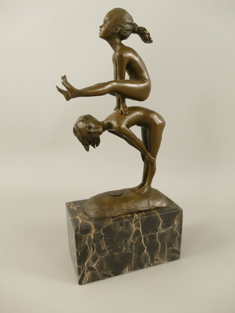 [LA-1819094] Figur Bronze Kinder Spielen H.29cm