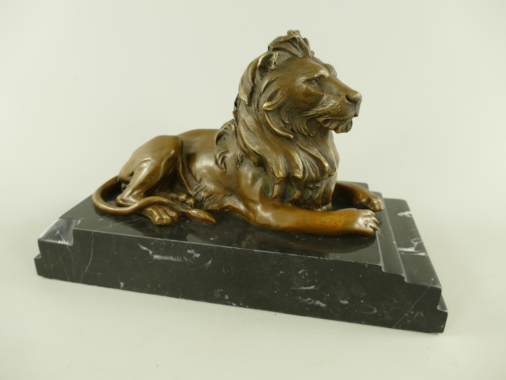 [LA-1819303] Figur Bronze Löwe L.25x15x12cm