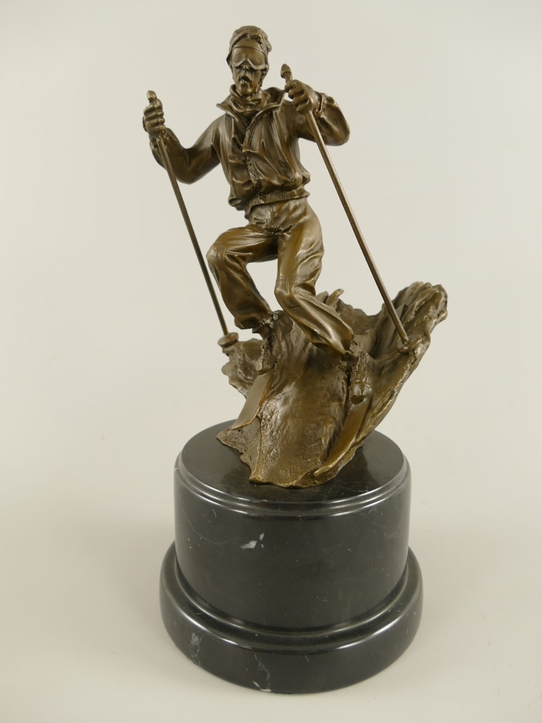 [LA-1819315] Figur Bronze Skifahrer H.28x15cm