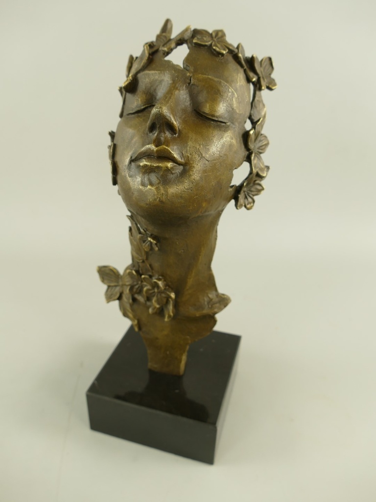 [LA-1819336] Figur Bronze Weibliches Gesicht H.33x12x12cm
