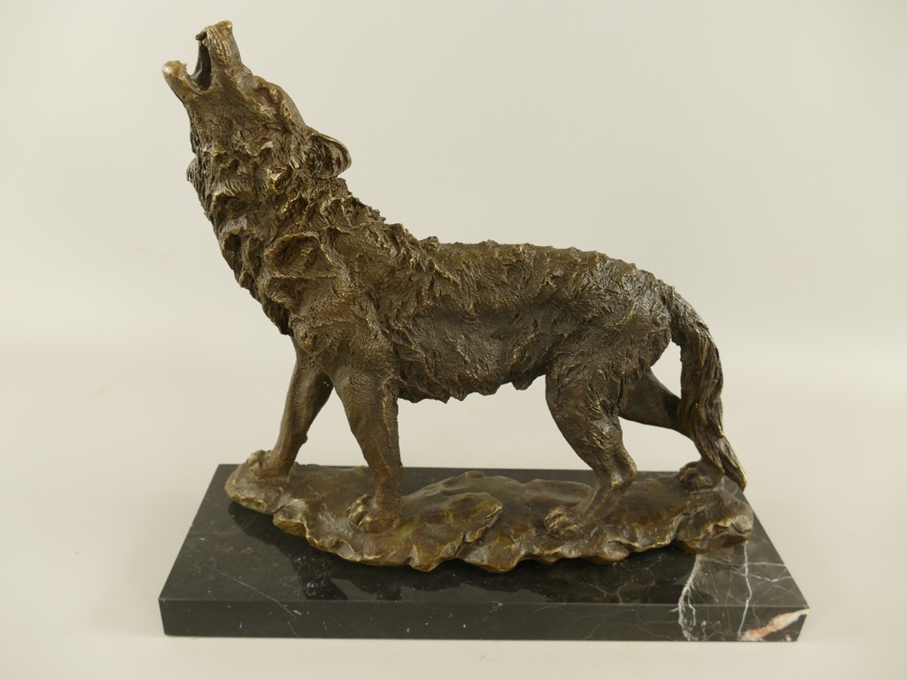 [LA-1819342] Figur Bronze Wolf L.38x34x13cm