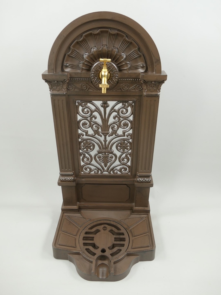 [LA-1819531] Stehbrunnen Alu Guß rustikal braun H.83x40cm