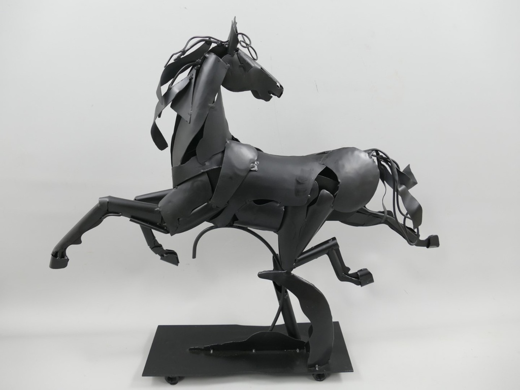 [LA-1820512] Pferd Eisen schwarz farbig H.61x70cm