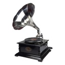 Trichtergrammophon vernickelt 4-eckig viereckig