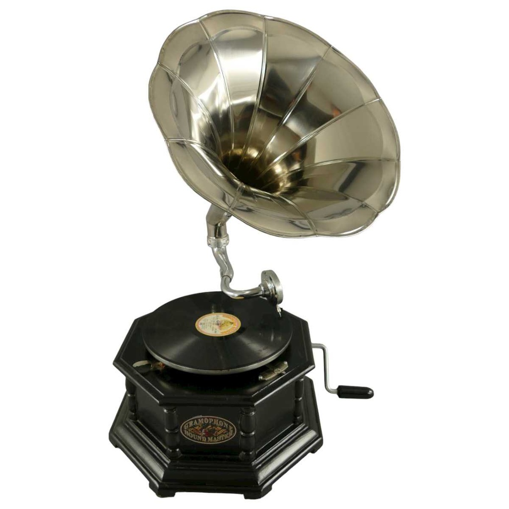 [LA-39581] Trichtergrammophon vernickelt 8-eckig acheckig