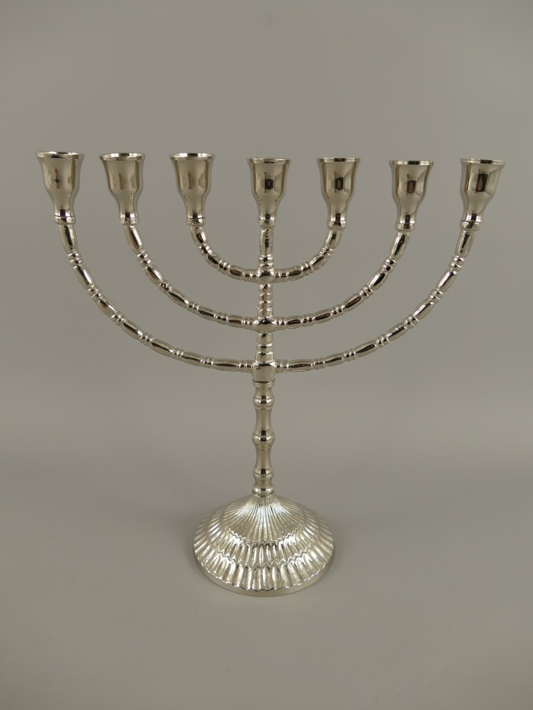 [LA-39725] Kerzenleuchter Kerzenständer Kerzenhalter Davidleuchter Metall vernickelt #39725