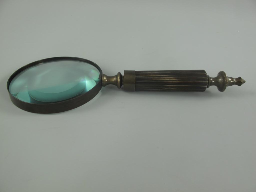 [LA-39783] Leselupe Handlupe Vergrößerungsglas Messing brüniert(BRONZE) L 26 cm