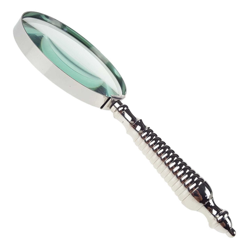 [LA-39787] Leselupe Handlupe Vergrößerungsglas vernickelt L 23x10x2 cm