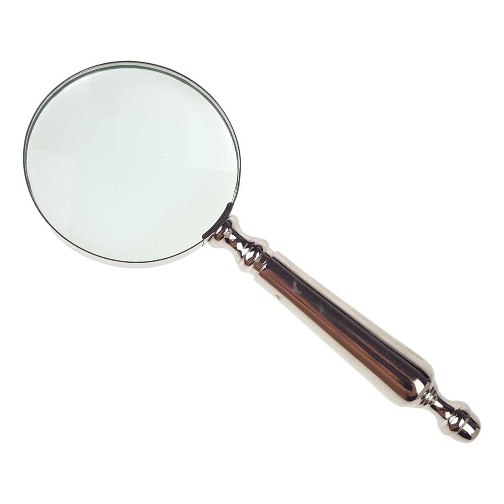 [LA-39796] Leselupe Handlupe Vergrößerungsglas vernickelt D 10-L 25 cm