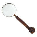 Leselupe Handlupe Vergrößerungsglas Messing brüniert D 10-L 29 cm