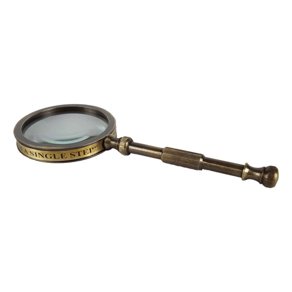 [LA-39810] Leselupe Handlupe Vergrößerungsglas Messing brüniert D 5,5 L 14 cm