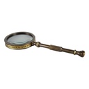 Leselupe Handlupe Vergrößerungsglas Messing brüniert D 5,5 L 14 cm