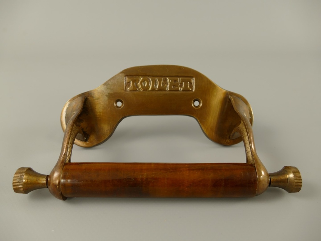[LA-39842] Toillettenpapierhalter Messing Brüniert L 17 cm