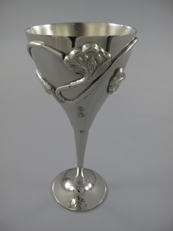 [LA-39905] Vernickelt Weinbecher H 18 cm