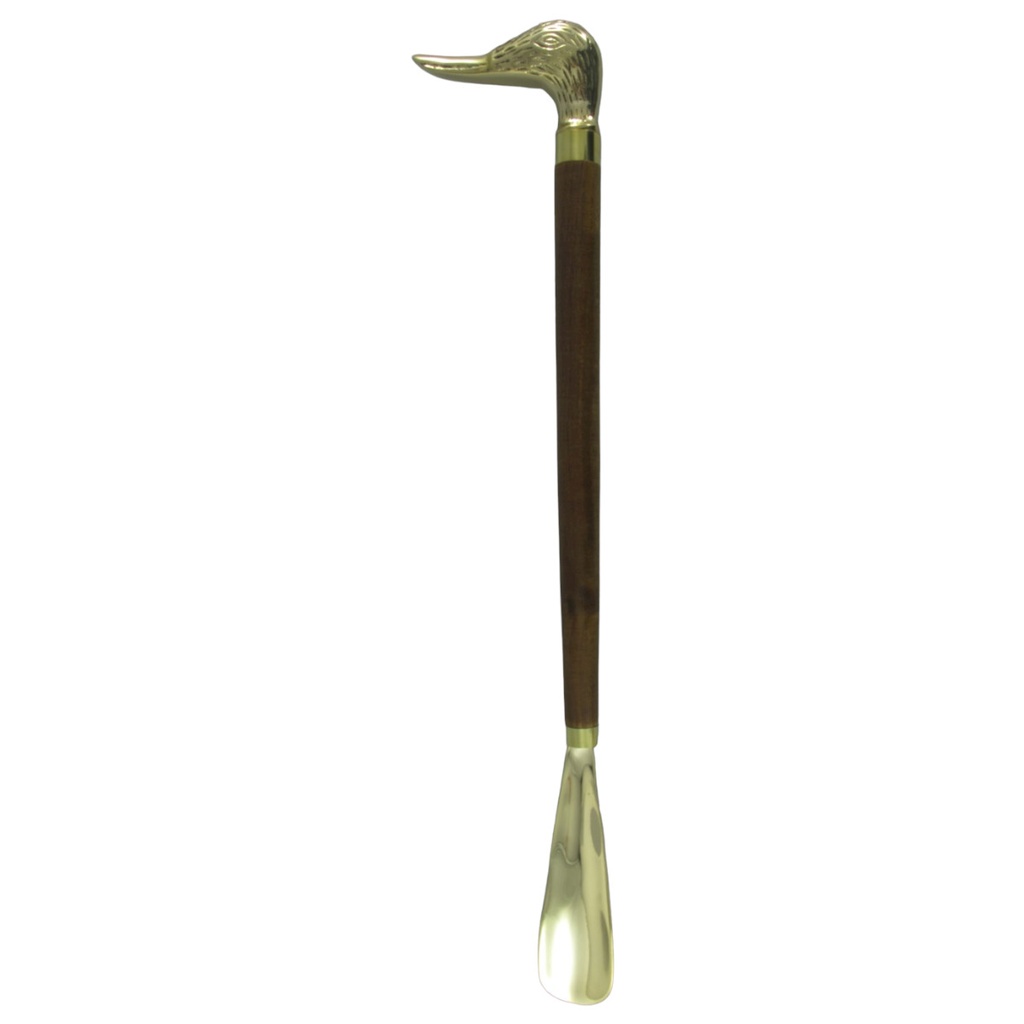 [LA-40001] Schuhanzieher Messing Griff Braun L 48x10 cm
