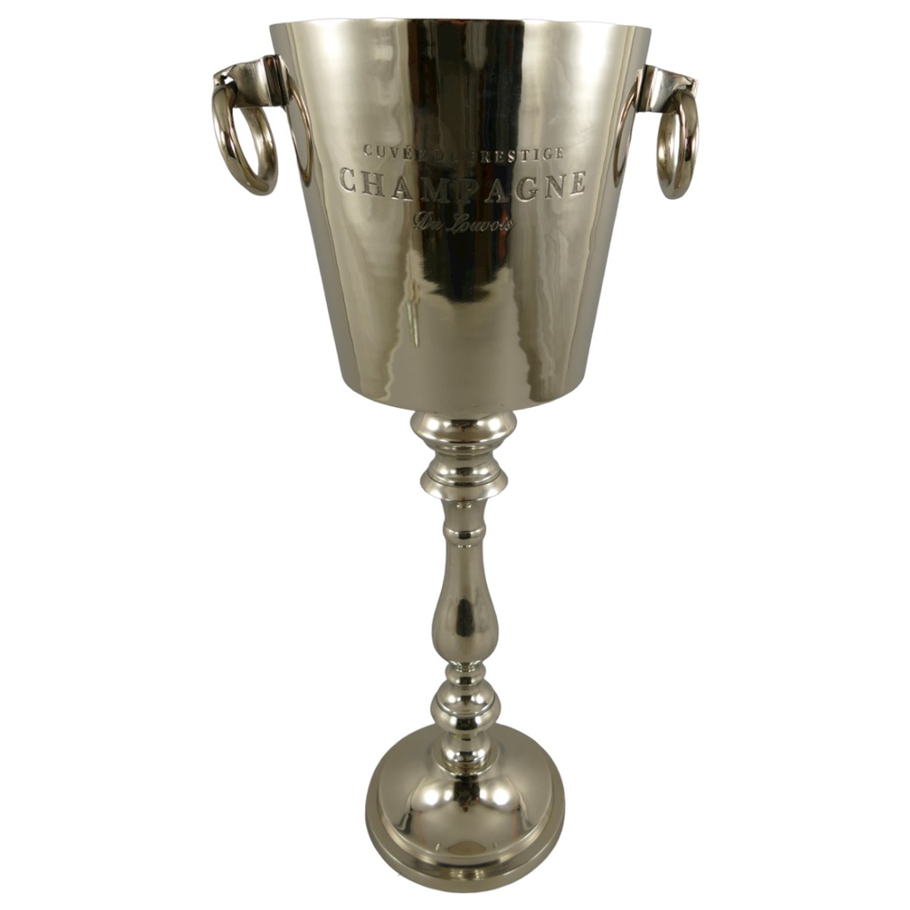 [LA-40006] Weinkühler Sektkühler Aluminium Vernickelt H 66x32 cm