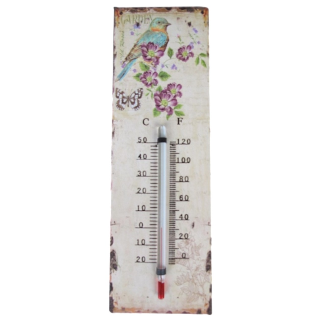 [LA-40077] Eisen Thermometer Antik-Stil H 25x8 cm