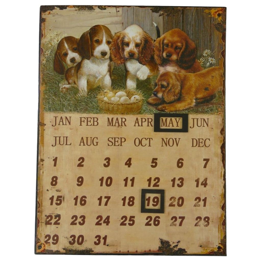 Jahreskalender Antik-Stil Eisen H 33x25 cm