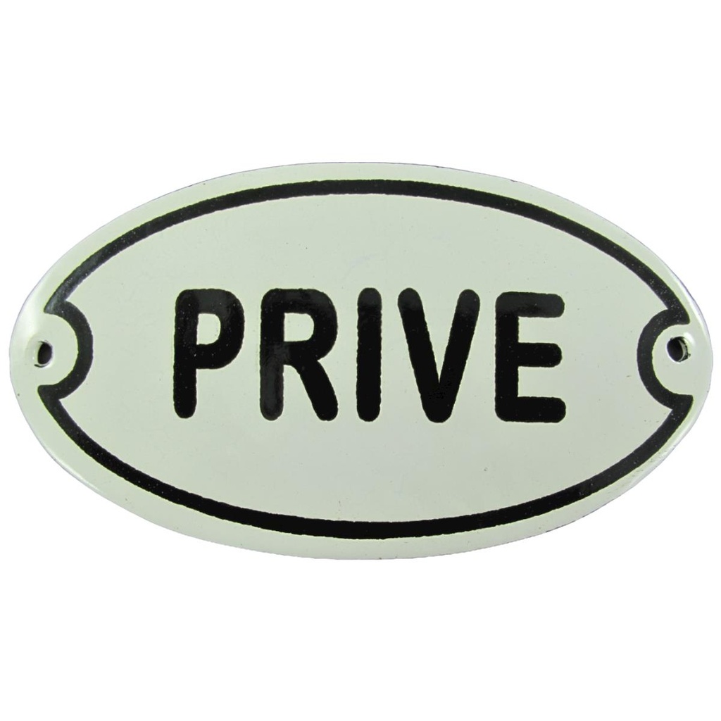 [LA-40094] Schild Eisen/ Emaille PRIVE L 13x8 cm