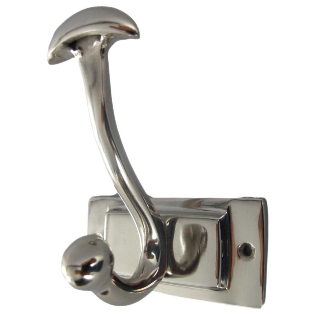 [LA-40558] Garderobenhaken Kleiderhaken Wandhaken Mantelhaken Aluminium vernickelt #40558