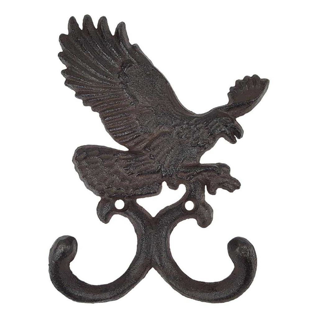 [LA-40653] Garderobenhaken Wandhaken Kleiderhaken Mantelhaken Gusseisen Adler Rustikal