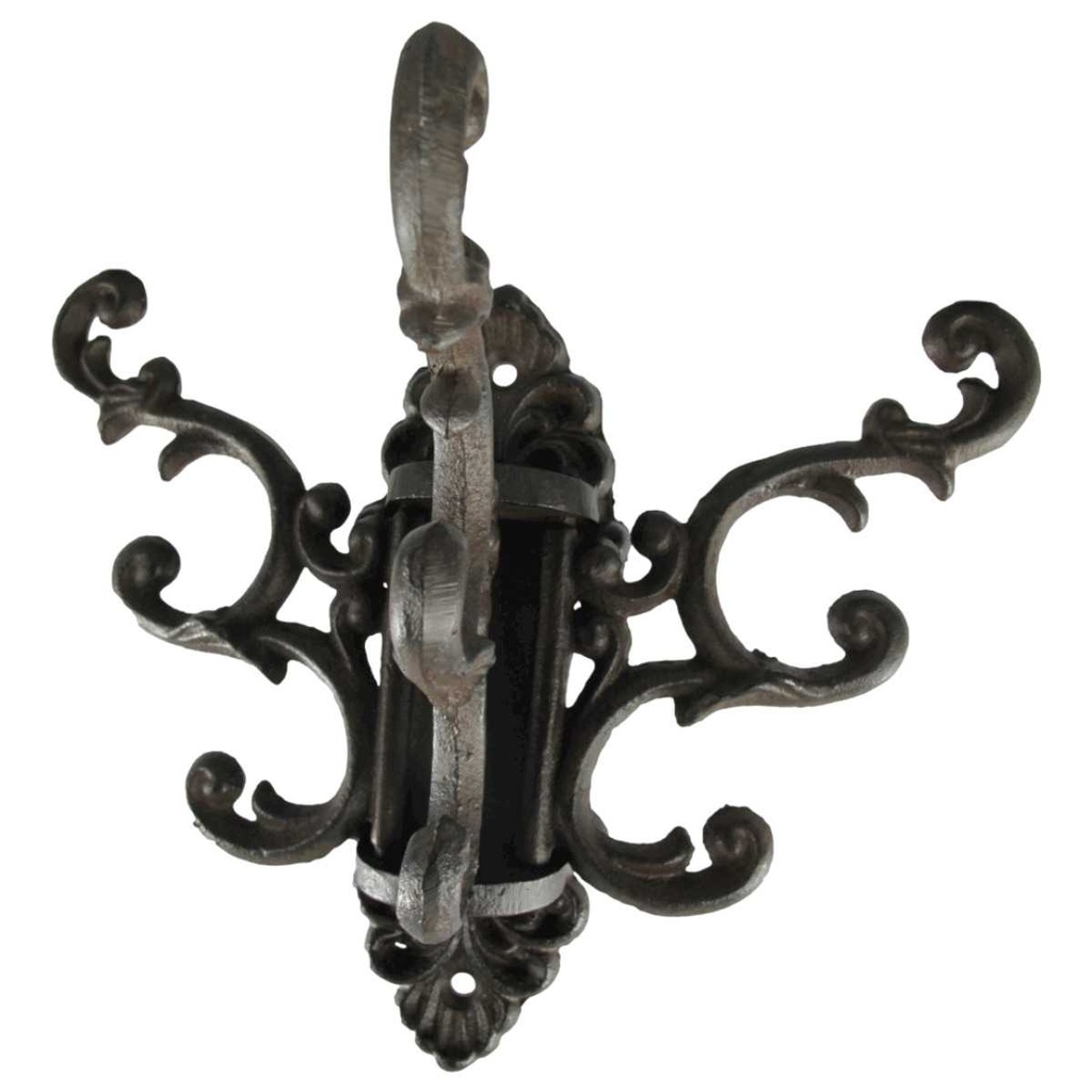 [LA-40663] Garderobenhaken Kleiderhaken Wandhaken Mantelhaken Gusseisen Braun rustikal #40663