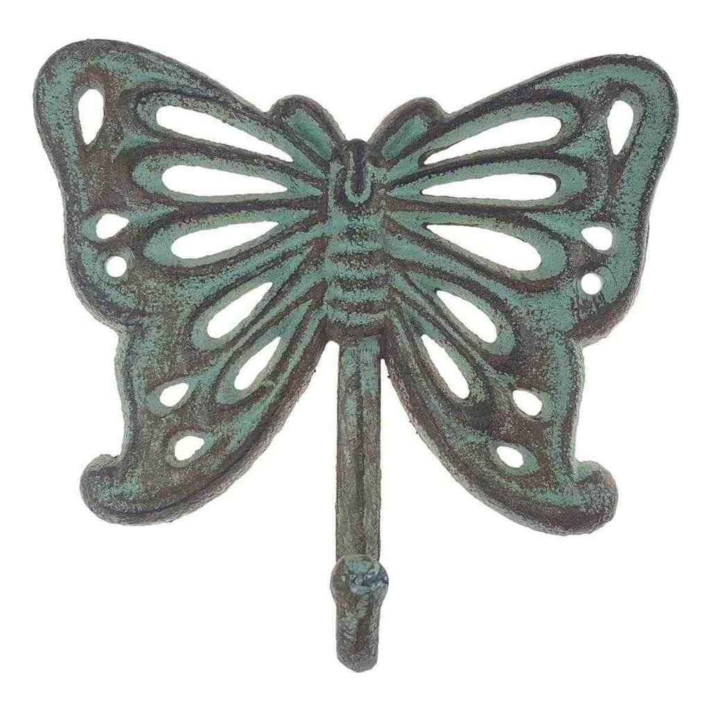 [LA-40679] Garderobenhaken Kleiderhaken Wandhaken Mantelhaken Gusseisen - Schmetterling