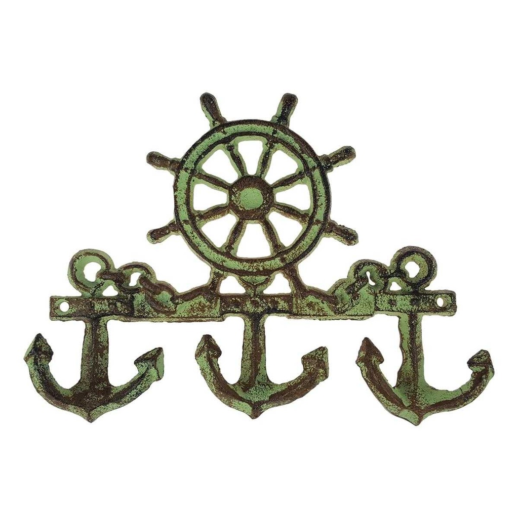 [LA-40683] Garderobenhaken Kleiderhaken Wandhaken Mantelhaken Gusseisen Schiffssteuerrad