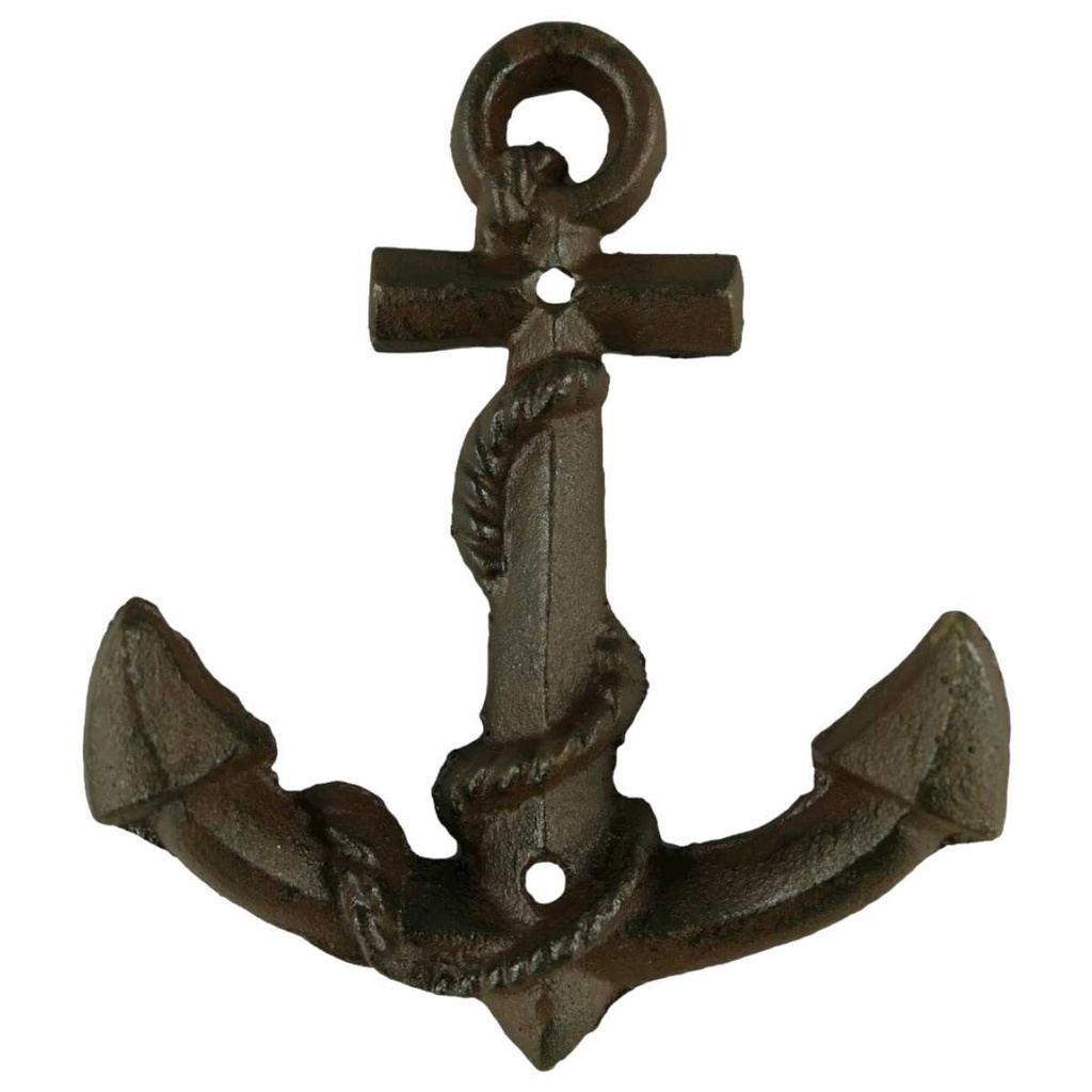 [LA-40688] Garderobenhaken Kleiderhaken Wandhaken Mantelhaken Gusseisen Anker Rustikal