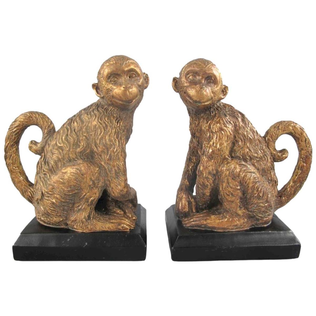 [LA-40714] Buchstützen Skulptur Figur Kunststein Affe