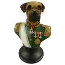 Skulptur Figur Kunststein Hundebüste farbig