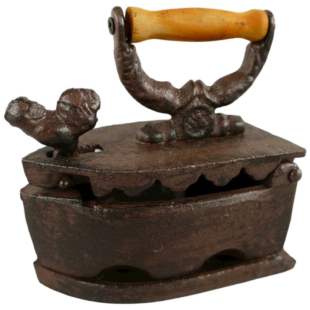 [LA-41067] Skulptur Figur Eisen Bügeleisen Braun rustikal